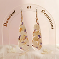 Boucles d'oreilles fleurs d'hortensia et lavande - Grâce et sérénité