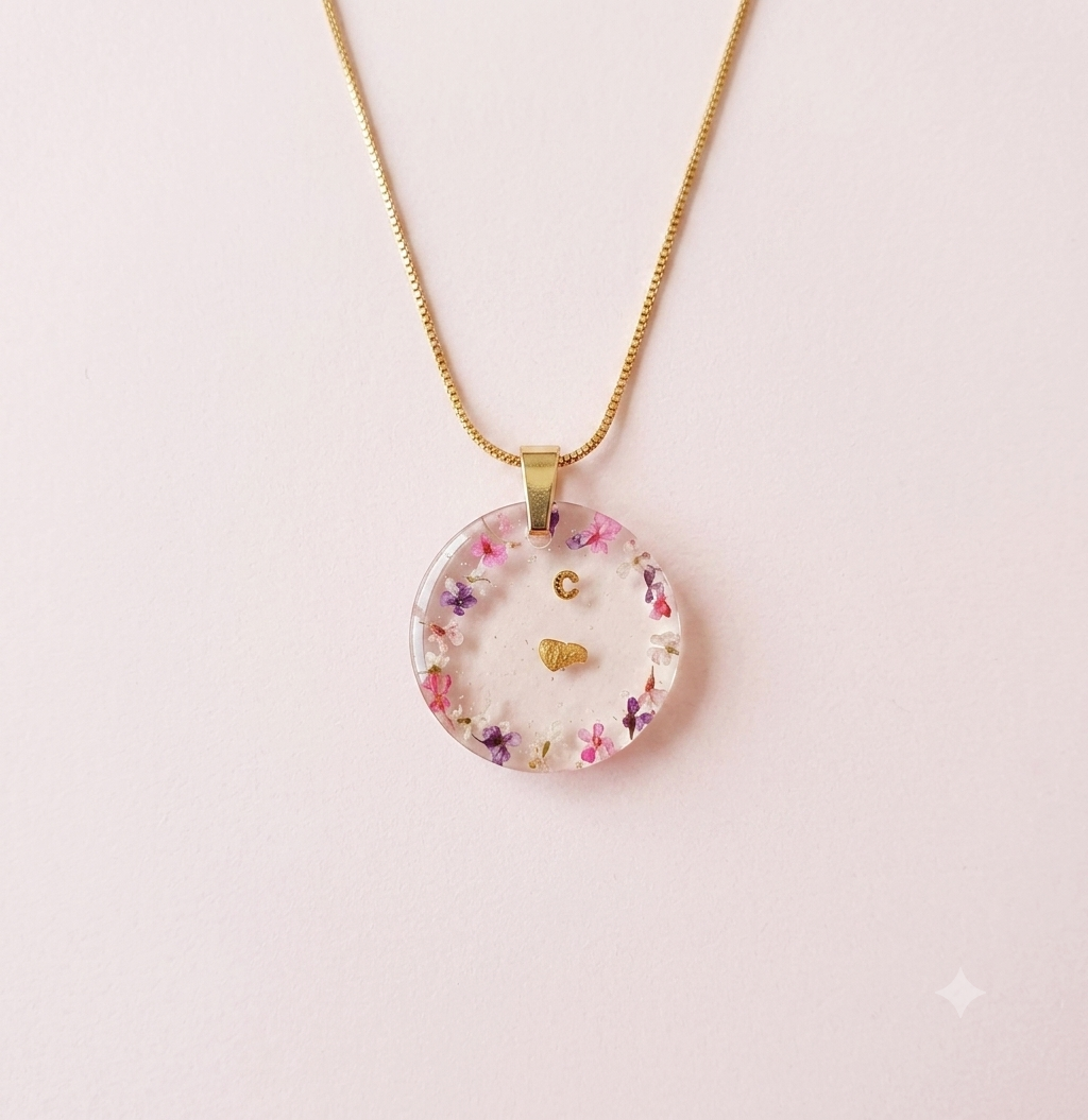 Collier Pépite d'Or Caroline du Nord - Fleurs Séchées