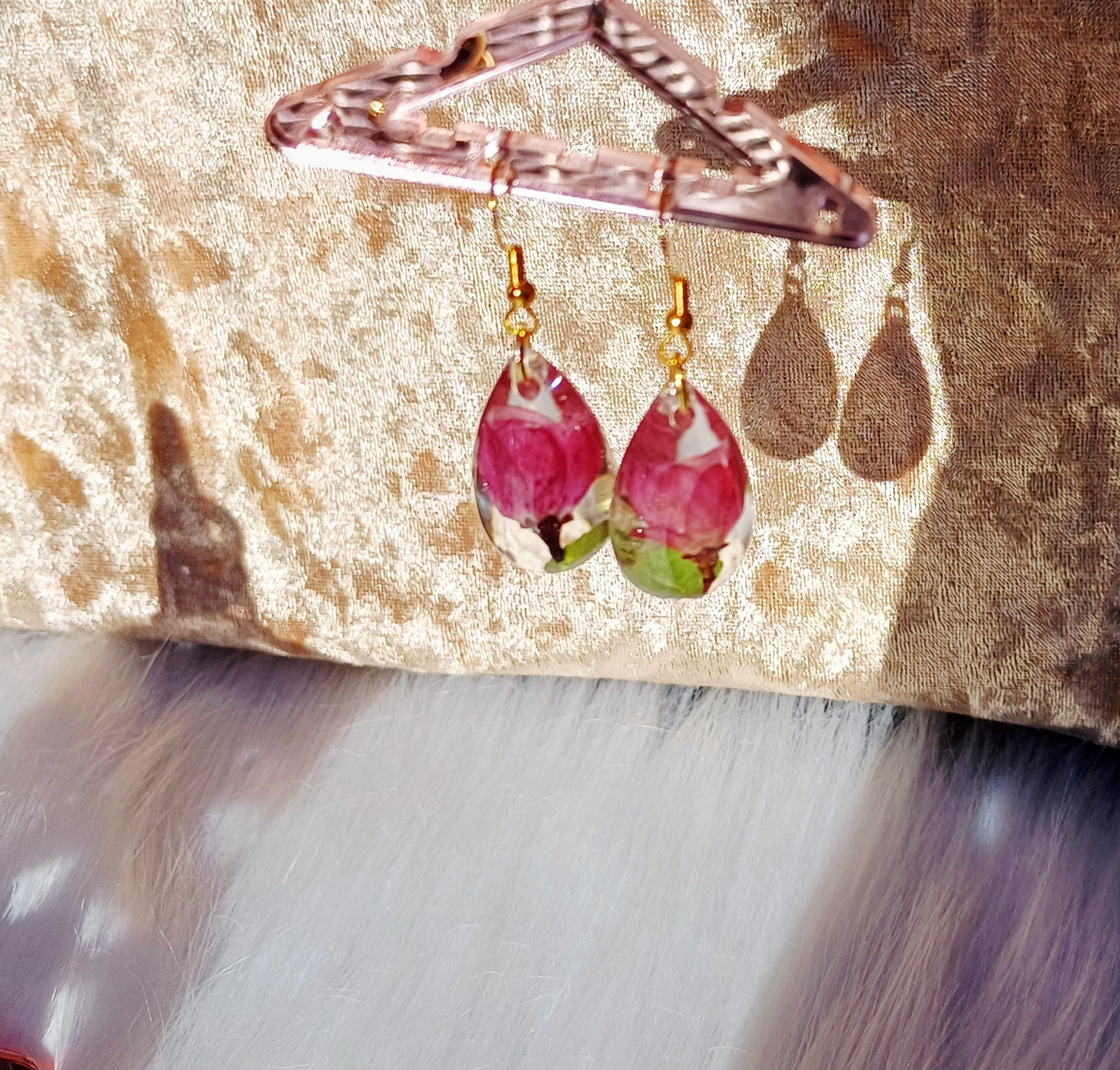 Parure Fleurs séchées – Collier et Boucles d’Oreilles