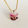 Collier Fleur Violette et Cristaux Colorés