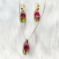 Parure Fleurs séchées – Collier et Boucles d’Oreilles