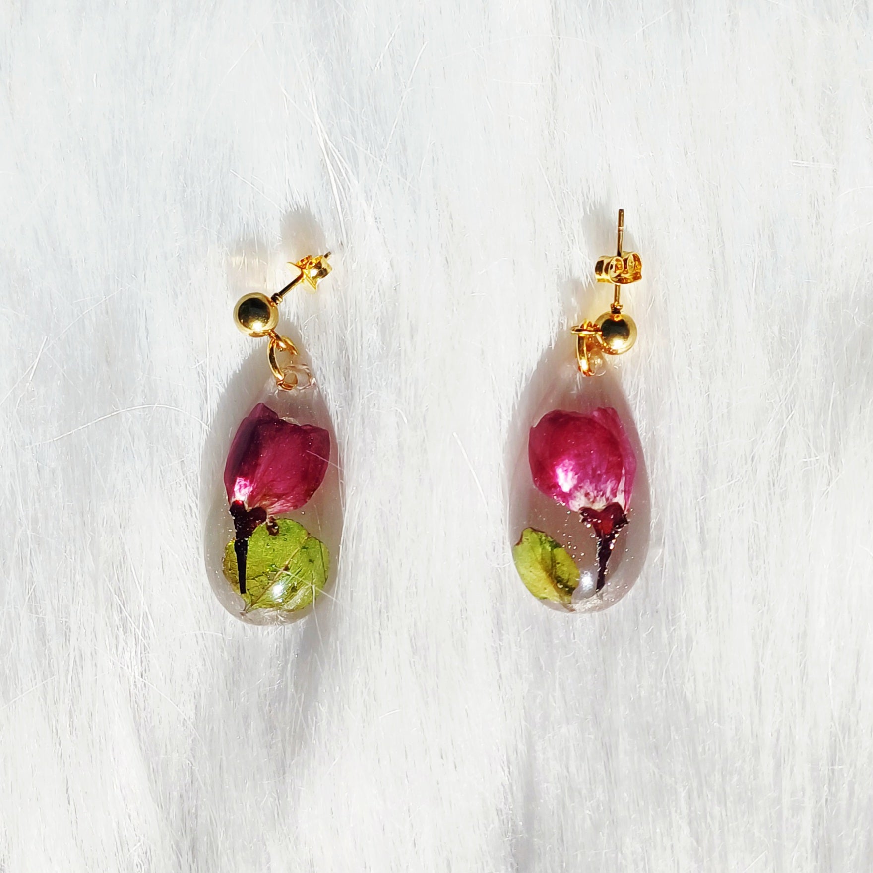 Parure Fleurs séchées – Collier et Boucles d’Oreilles