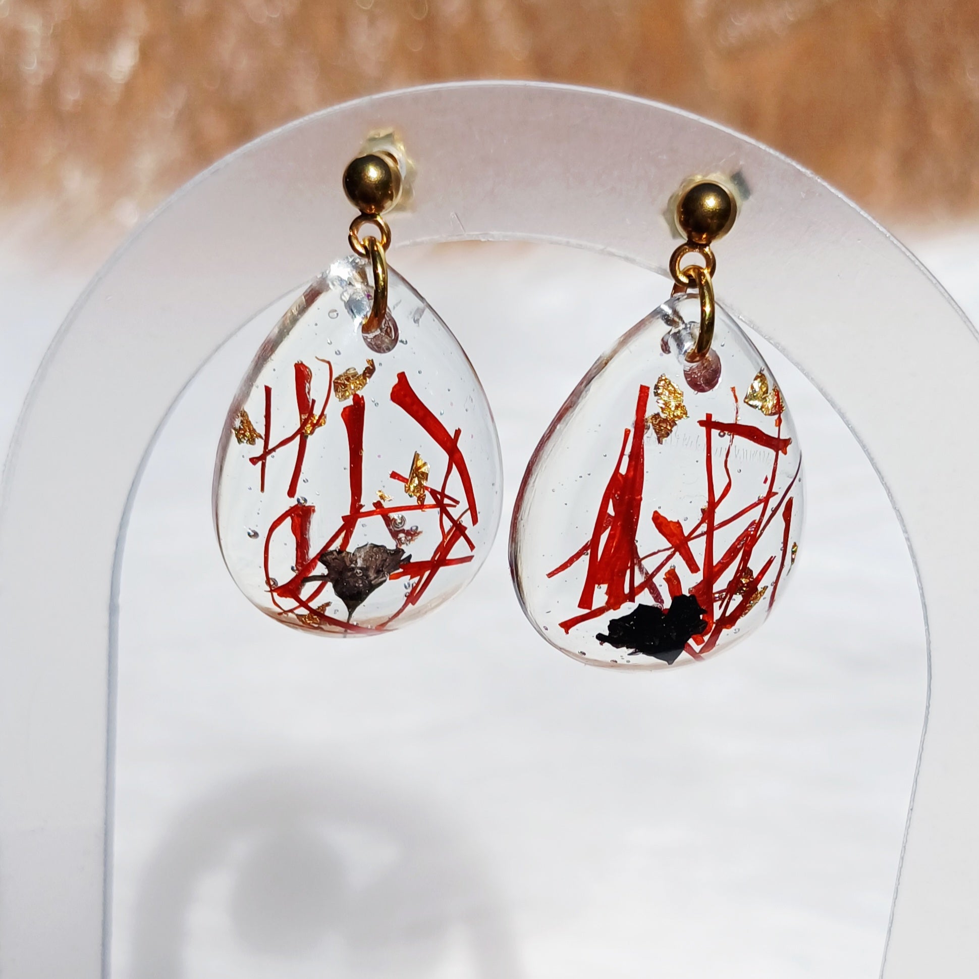 Boucles d'oreilles Éclat de Safran – Force et Lumière