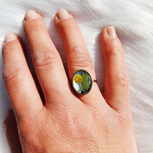 Bague Mimosa Côte d'Azur – Ajustable