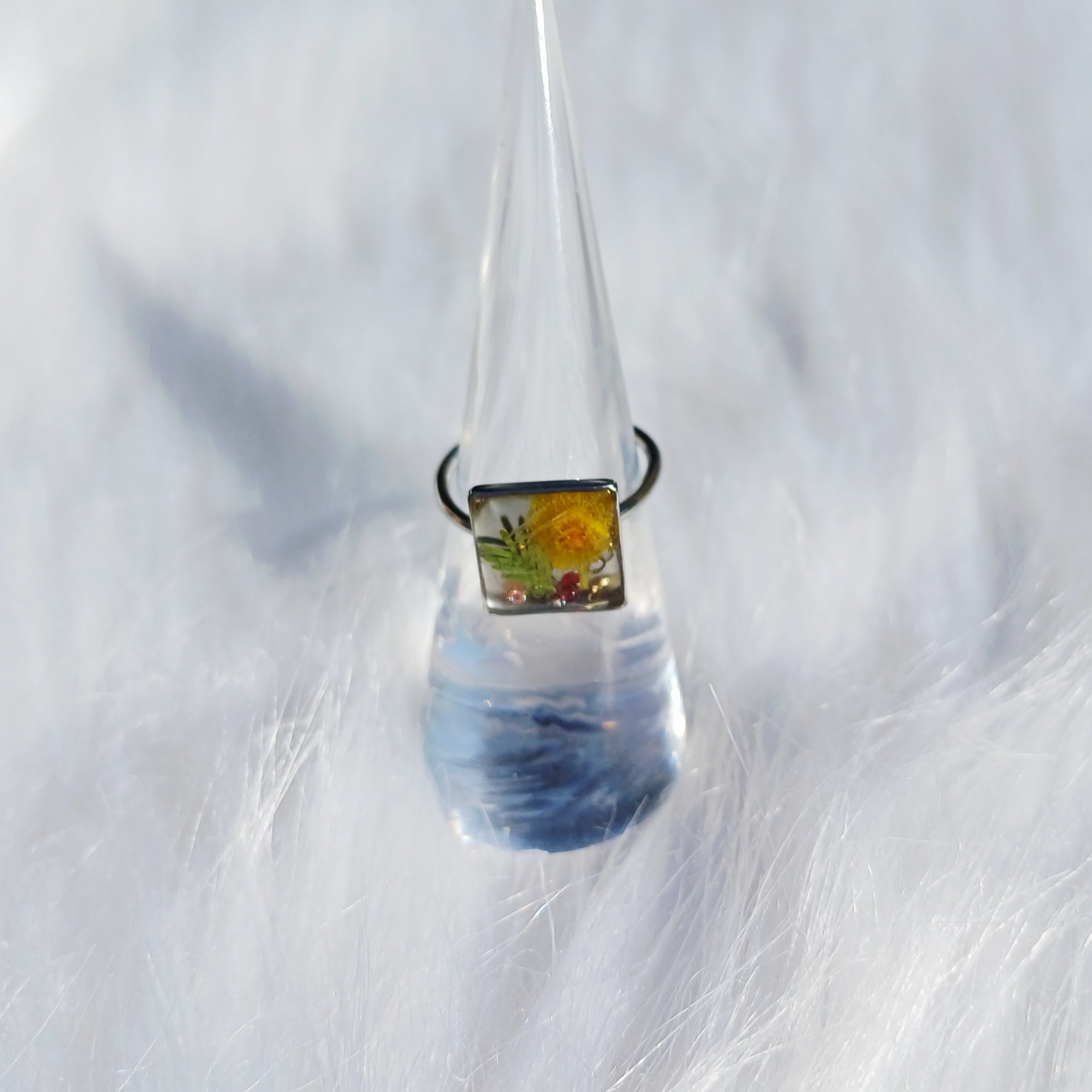 Bague Éclat de Mimosa de la Côte d'Azur – Ajustable