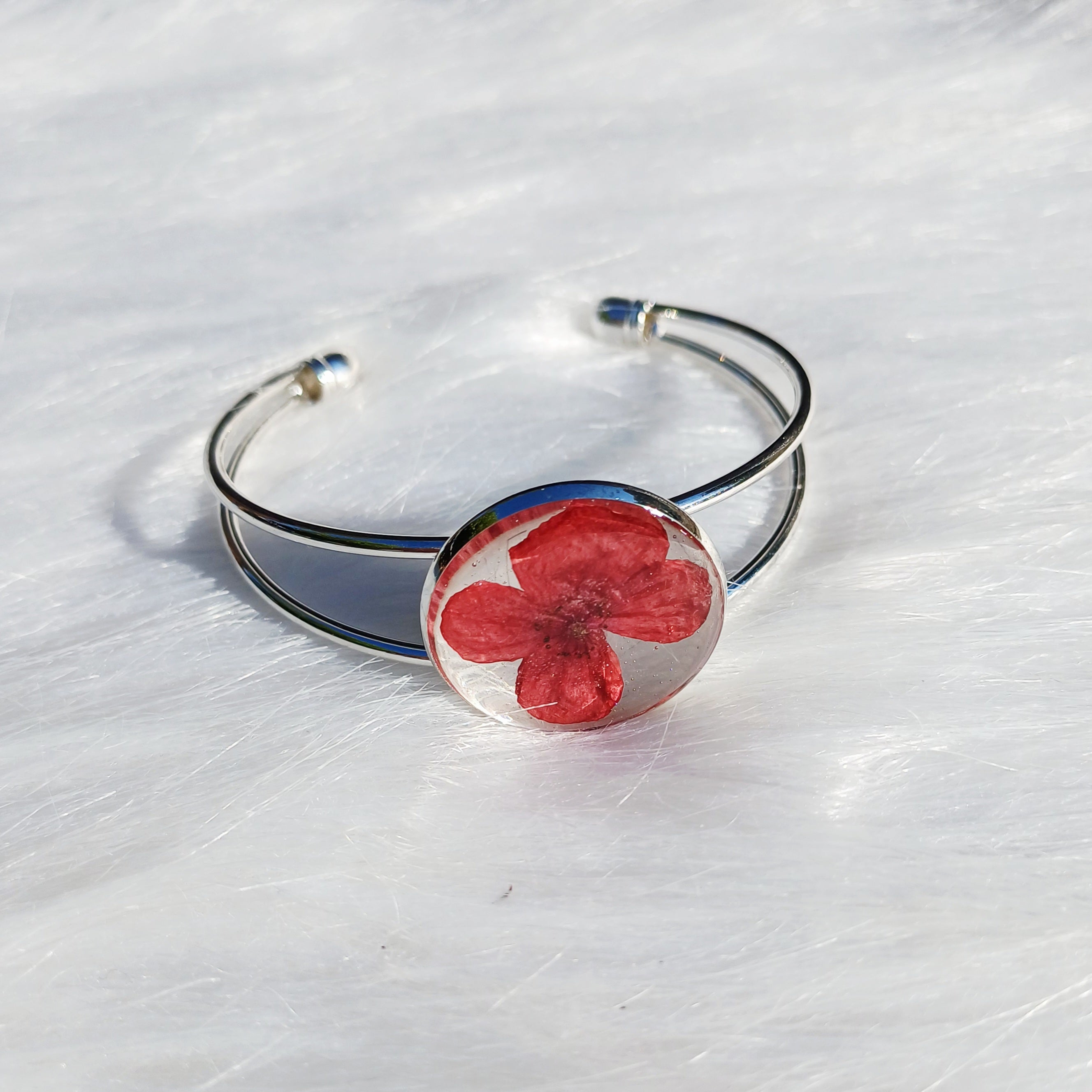Bracelet Ajustable Coquelicot – Fleurs Séchées