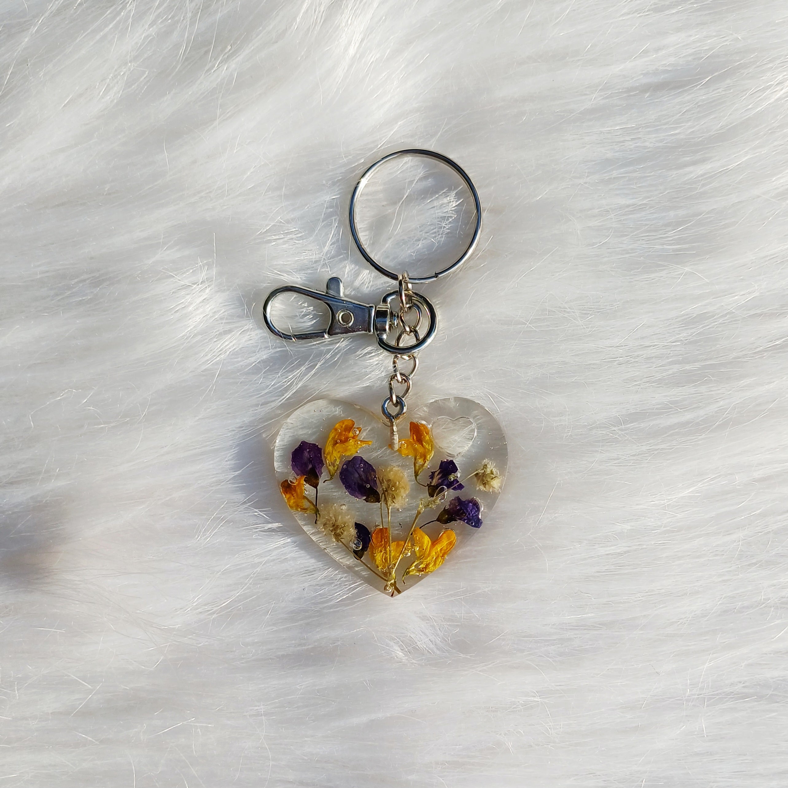 Porte-clé Cœur Fleur Provençale