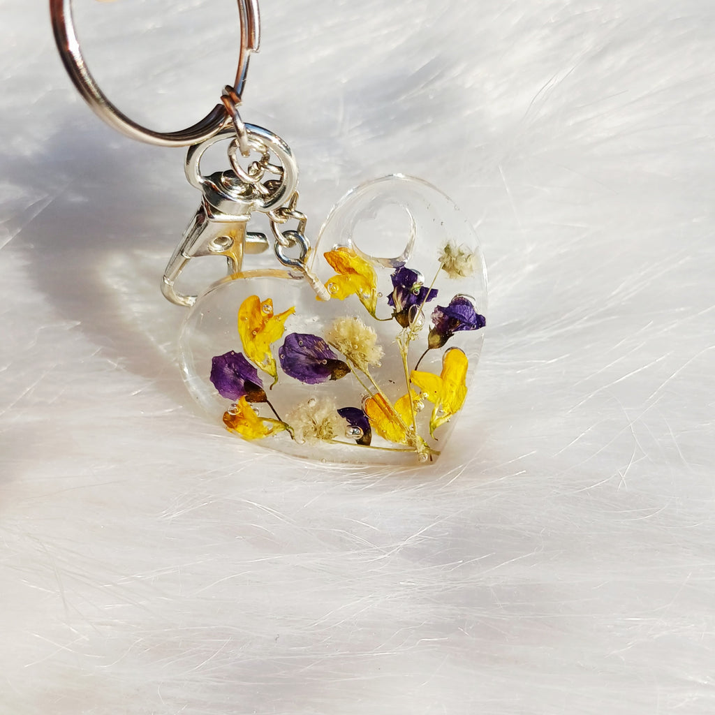Porte-clé Cœur Fleur Provençale