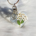 Porte-clé Cœur Fleur de Spirée