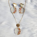 Parure Demi-Lune Fleurs de Spirée – Fleurs Séchées – Feuille d'or