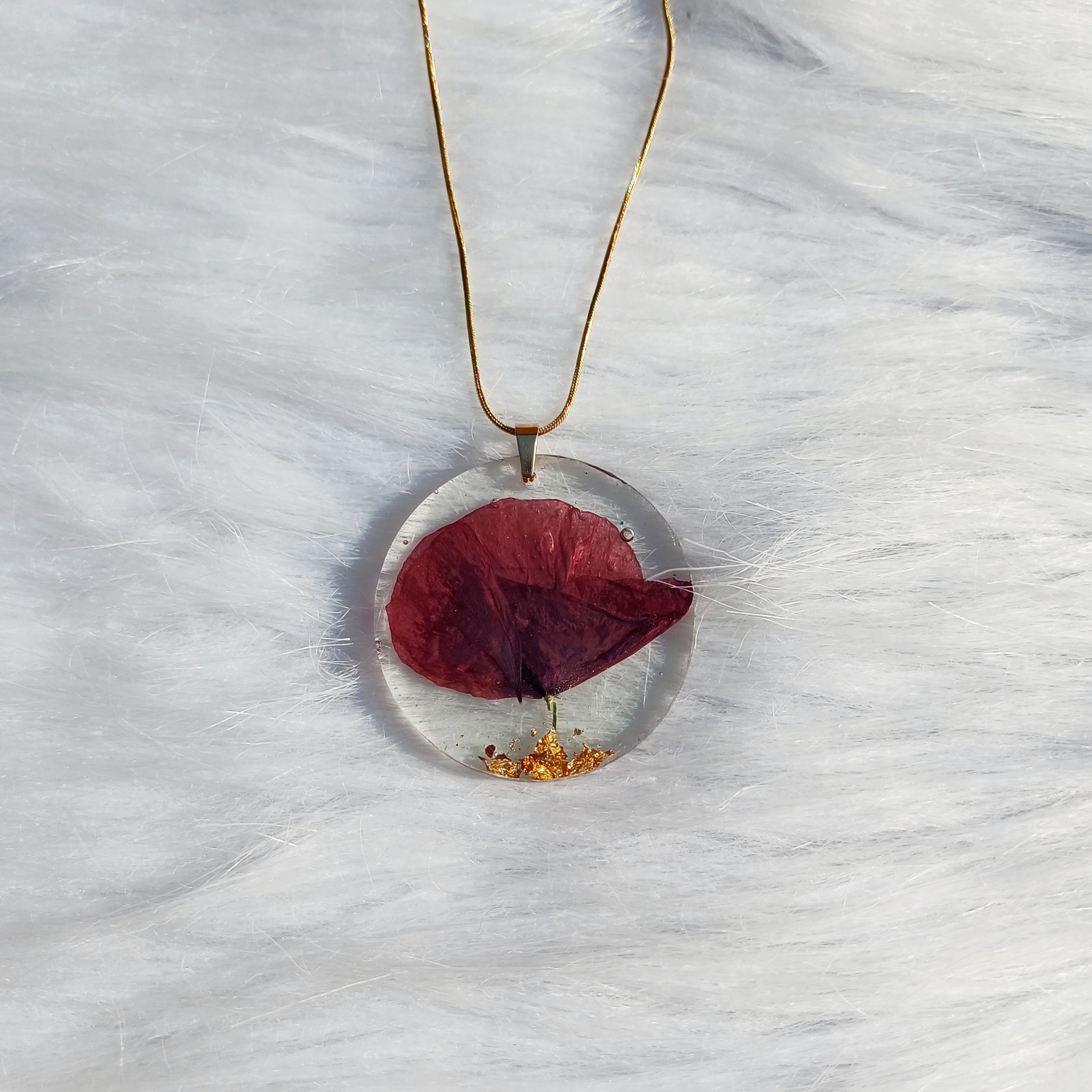 Collier Coquelicot – Fleur Séchée