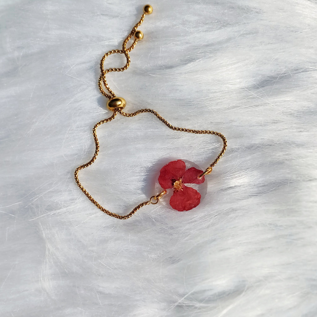 Bracelet Ajustable Coquelicot – Amour Sincère