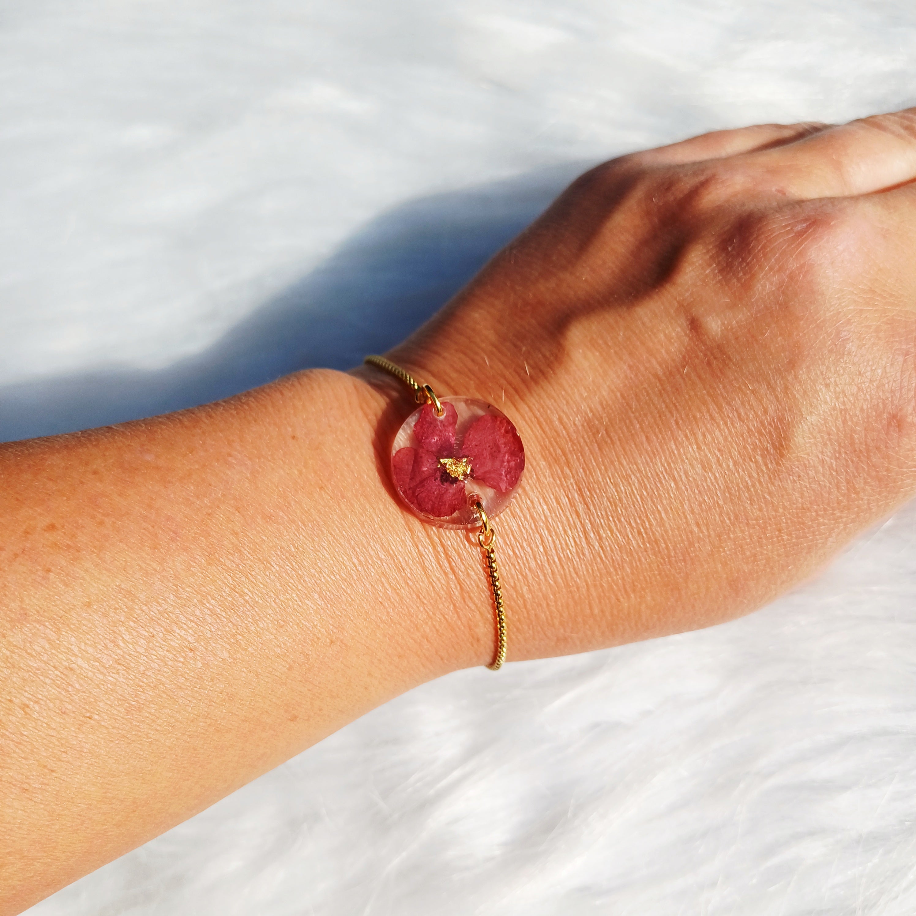 Bracelet Ajustable Coquelicot – Amour Sincère