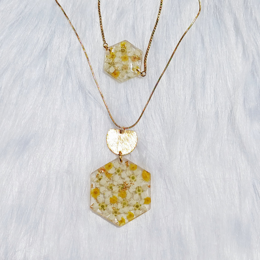 Parure Collier- Bracelet ajustable - Mimosa – Douceur et Lumière