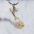 Porte cle Guitare Mimosa et Fleur de Cerisier – Fait Main