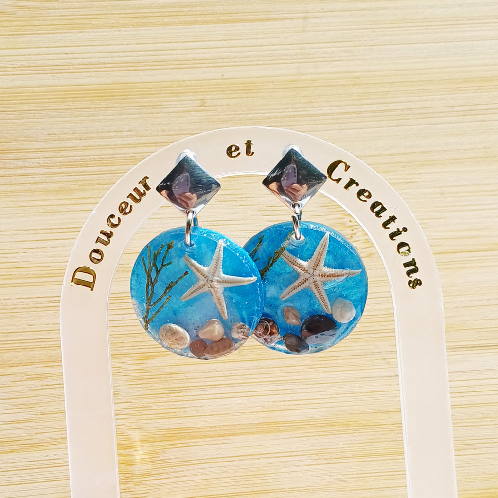 Boucles d’Oreilles Marine – Coquillages et Galets