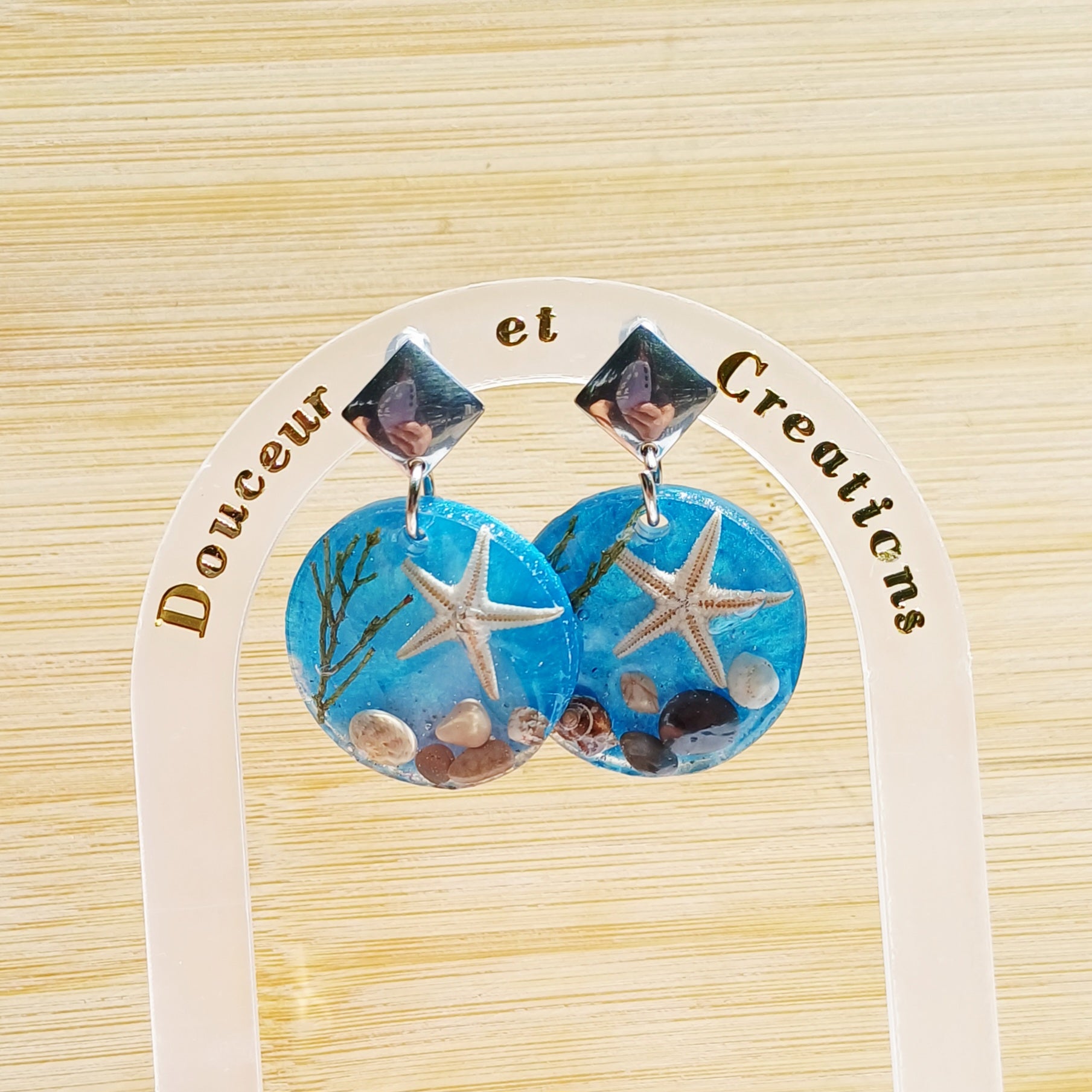 Boucles d’Oreilles Marine – Coquillages et Galets