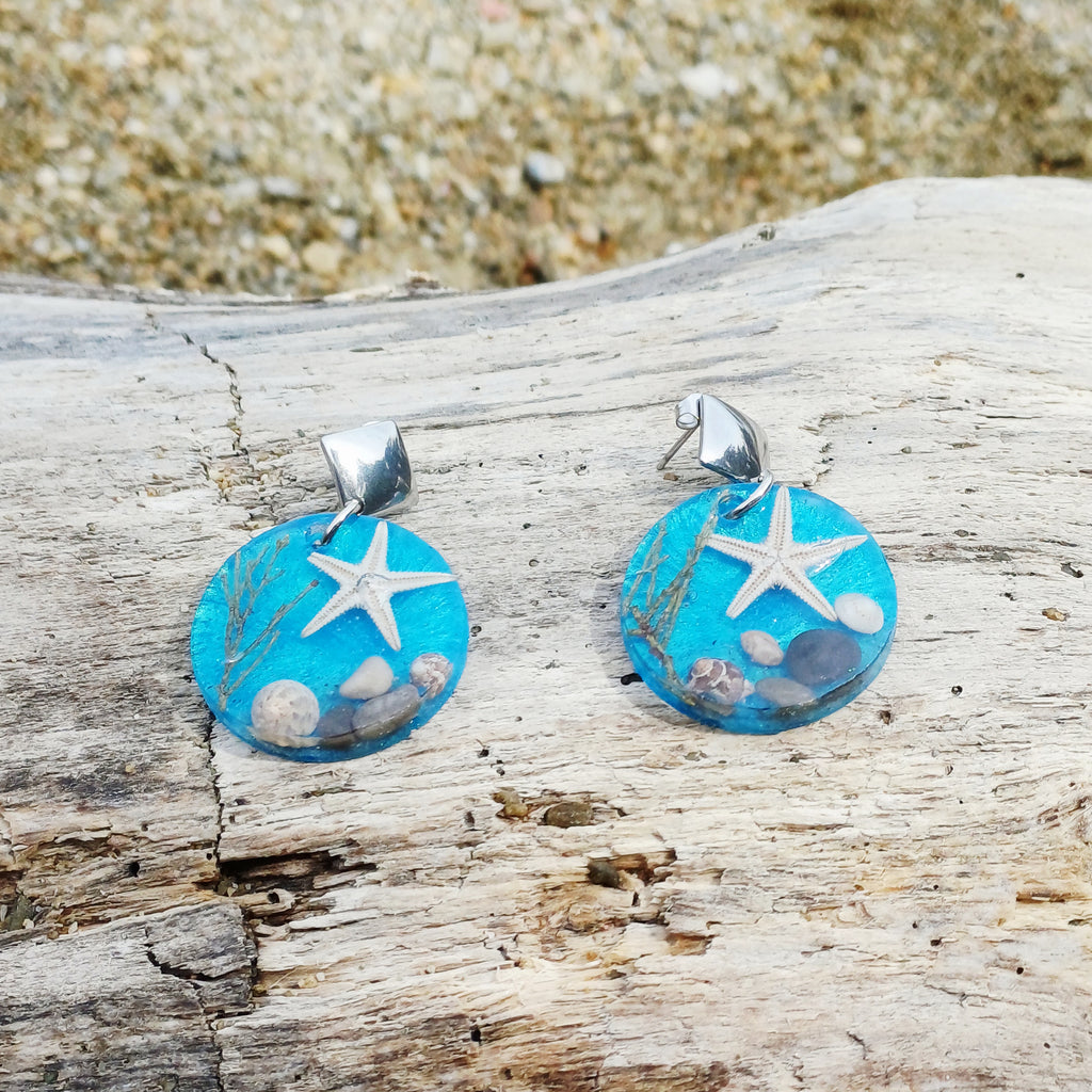 Boucles d’Oreilles Marine – Coquillages et Galets