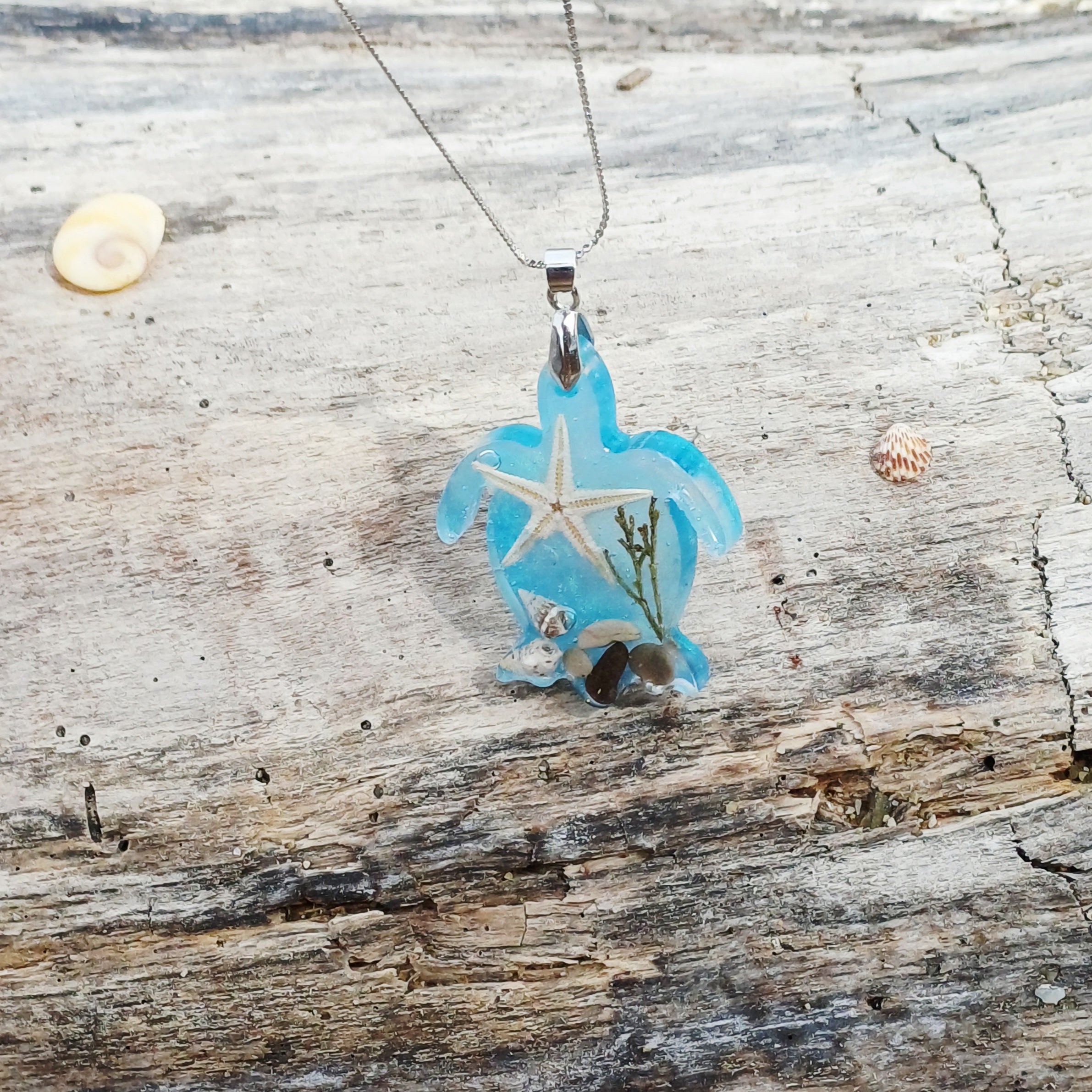 Collier Tortue Marine – Coquillages et Galets Côte d'Azur