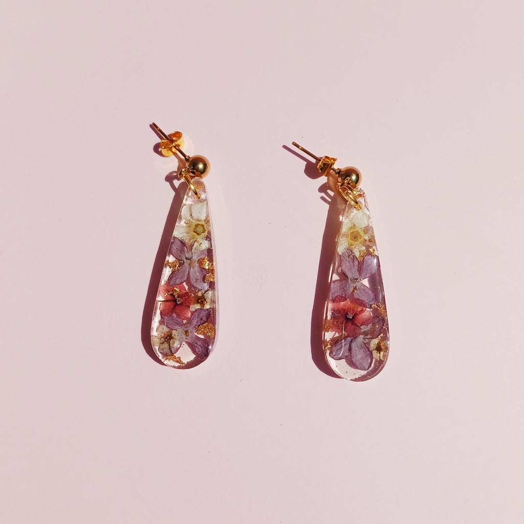 Boucles d'Oreilles Lilas Séché — Amour et pureté