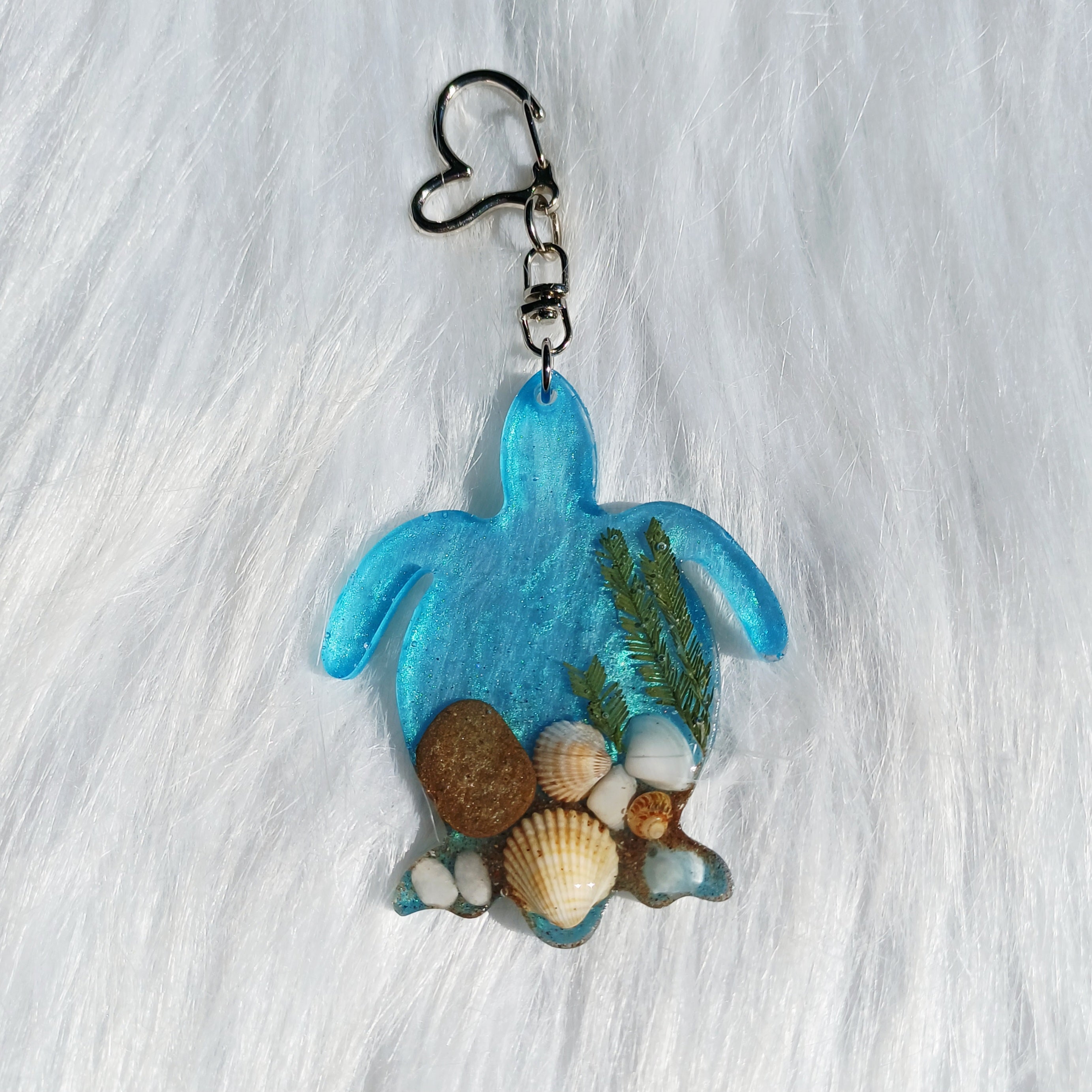 Porte-clé Tortue Marine – Coquillage et Galets Côte d'Azur
