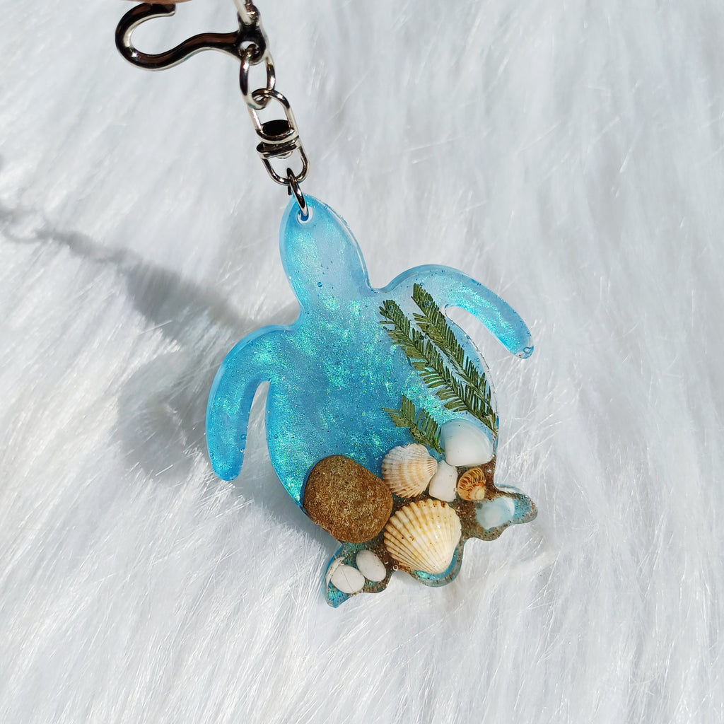 Porte-clé Tortue Marine – Coquillage et Galets Côte d'Azur