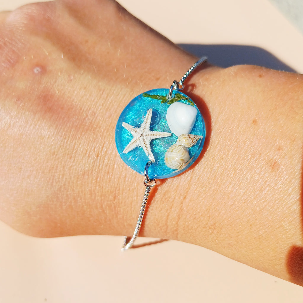 Bracelet Ajustable Coquillages et Galets – Côte d’Azur