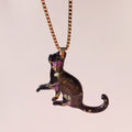 Collier Chat Noir -Fleurs séchées