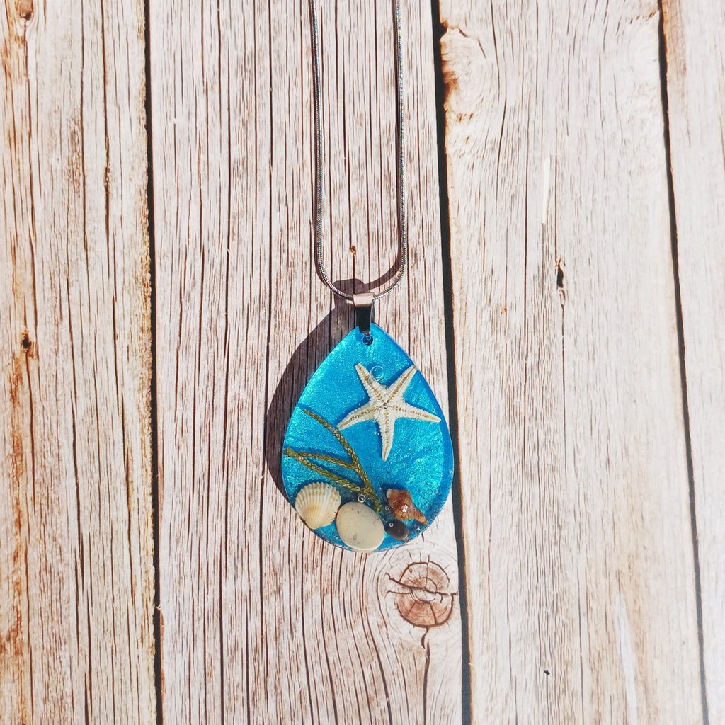 Collier Meditérannée — Galets et Coquillages Côte d'Azur, étoile de mer