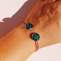 Bracelet Ajustable Fond Noir | Fleur séchée