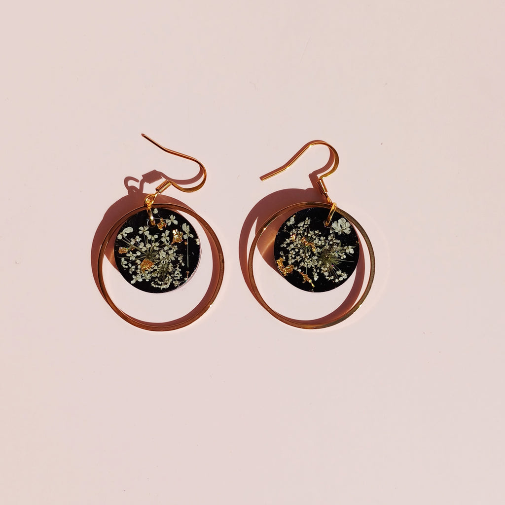 Boucles d'Oreilles Fleur de carotte sauvage – Simplicité champêtre