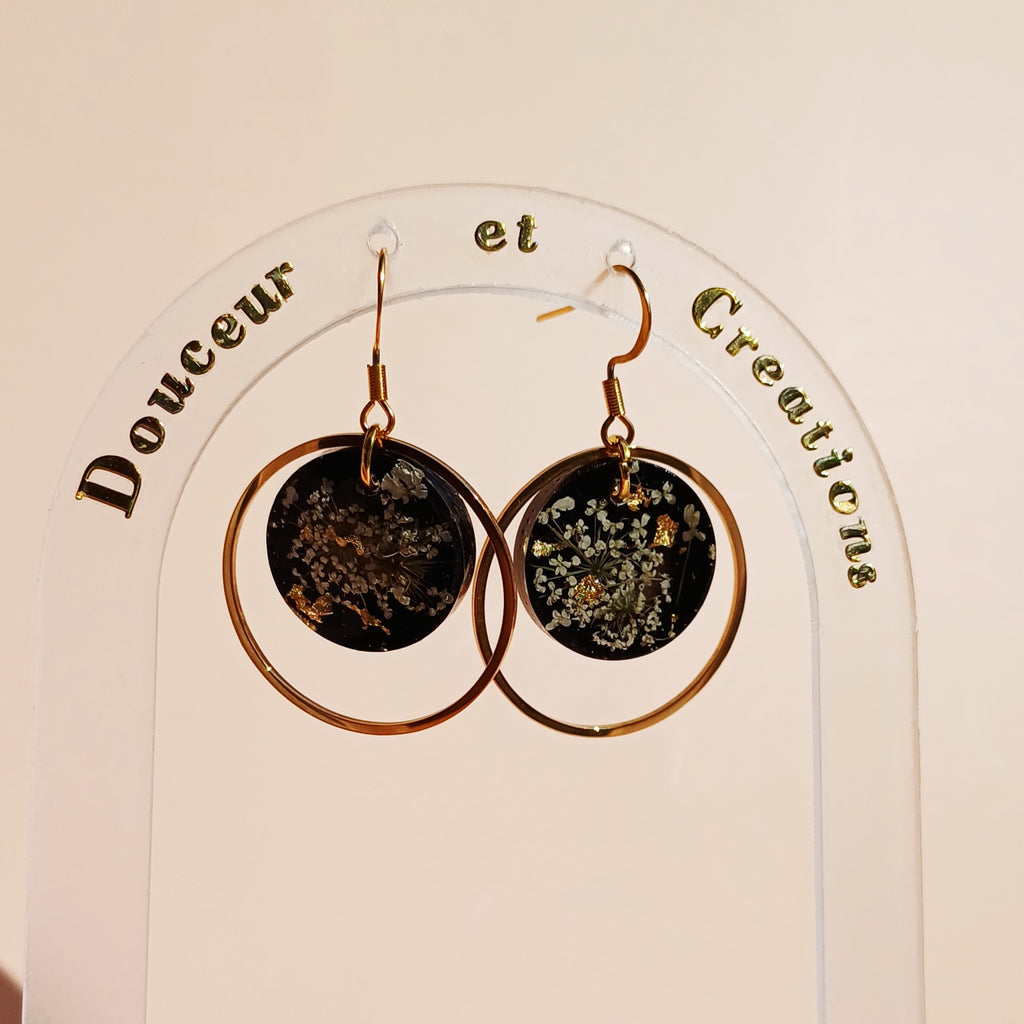 Boucles d'Oreilles Fleur de carotte sauvage – Simplicité champêtre