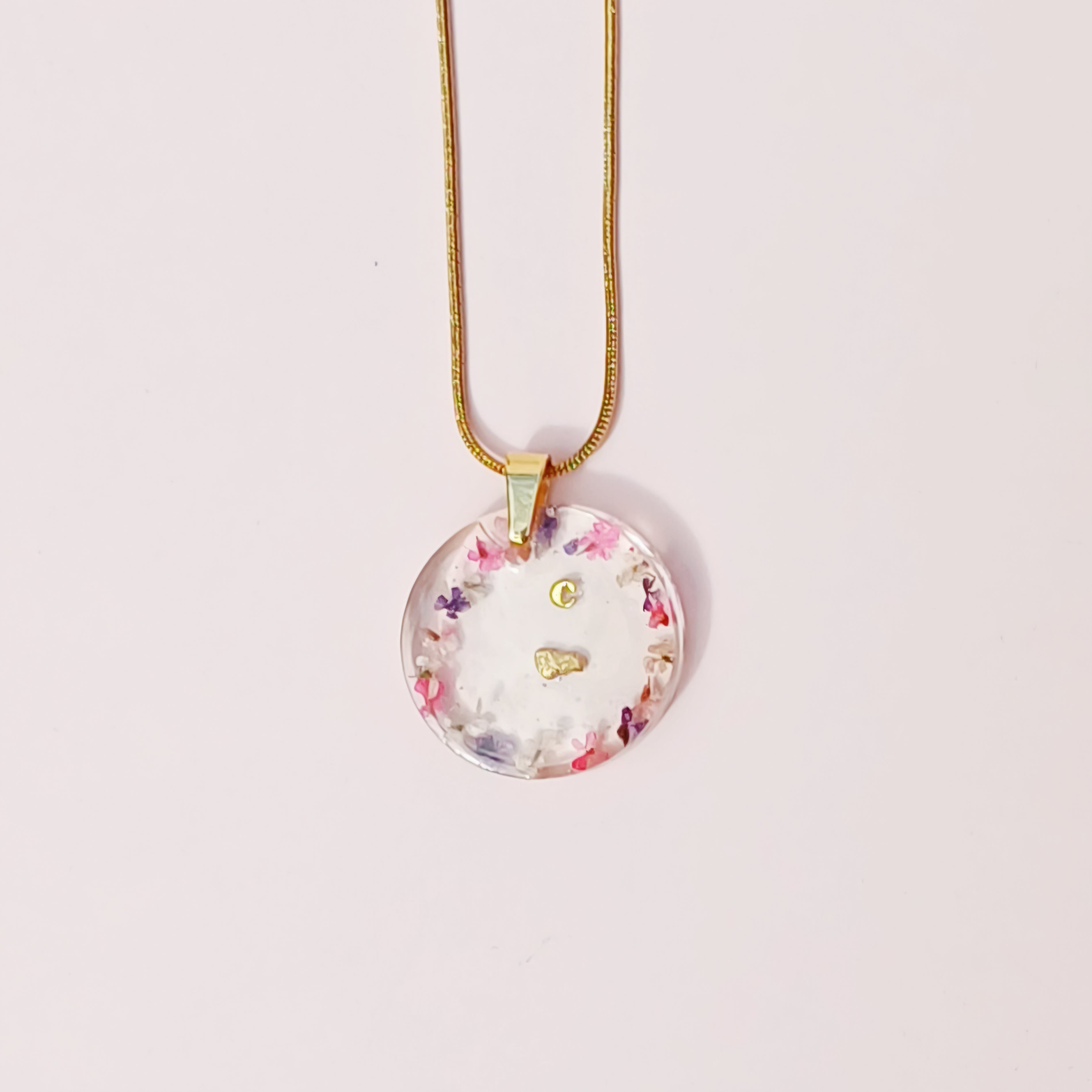 Collier Pépite d'Or Caroline du Nord - Fleurs Séchées