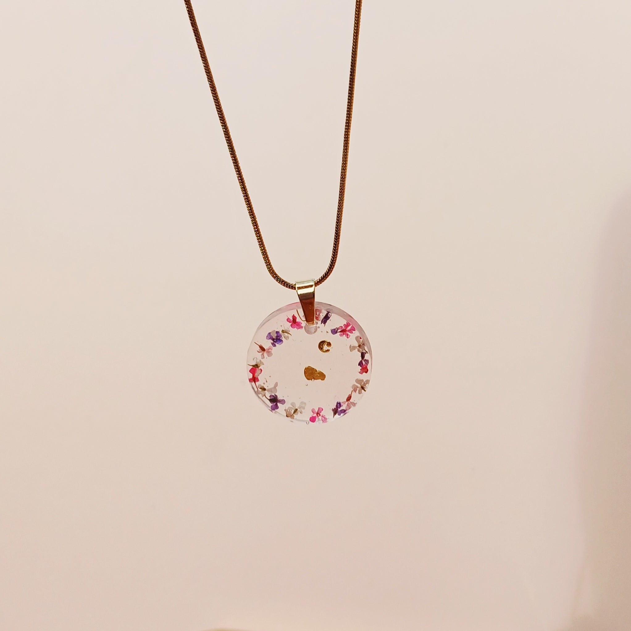 Collier Pépite d'Or Caroline du Nord - Fleurs Séchées
