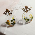 Boucles d'Oreilles Mimosa – Fleurs Séchées - Côte d'Azur