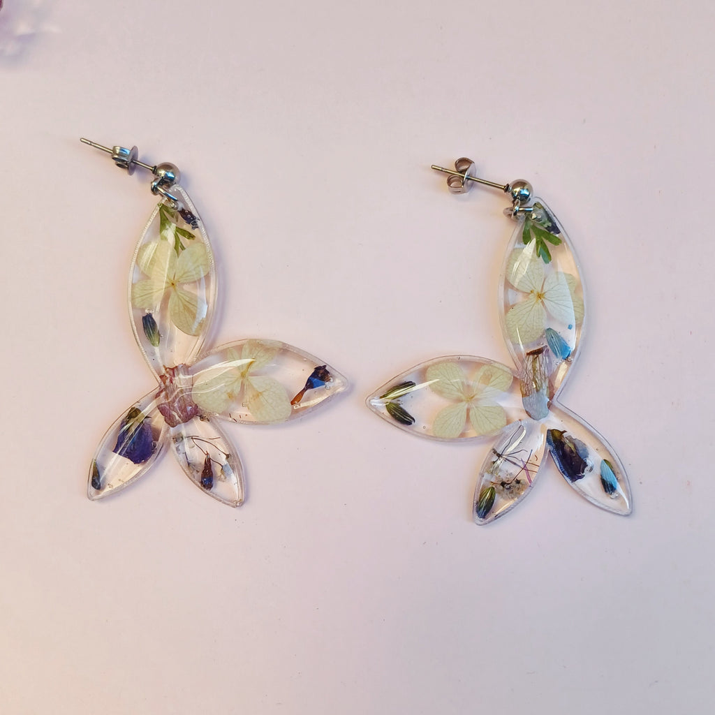 Boucles d'oreilles fleur Hortensia — Légéreté et Gratitude