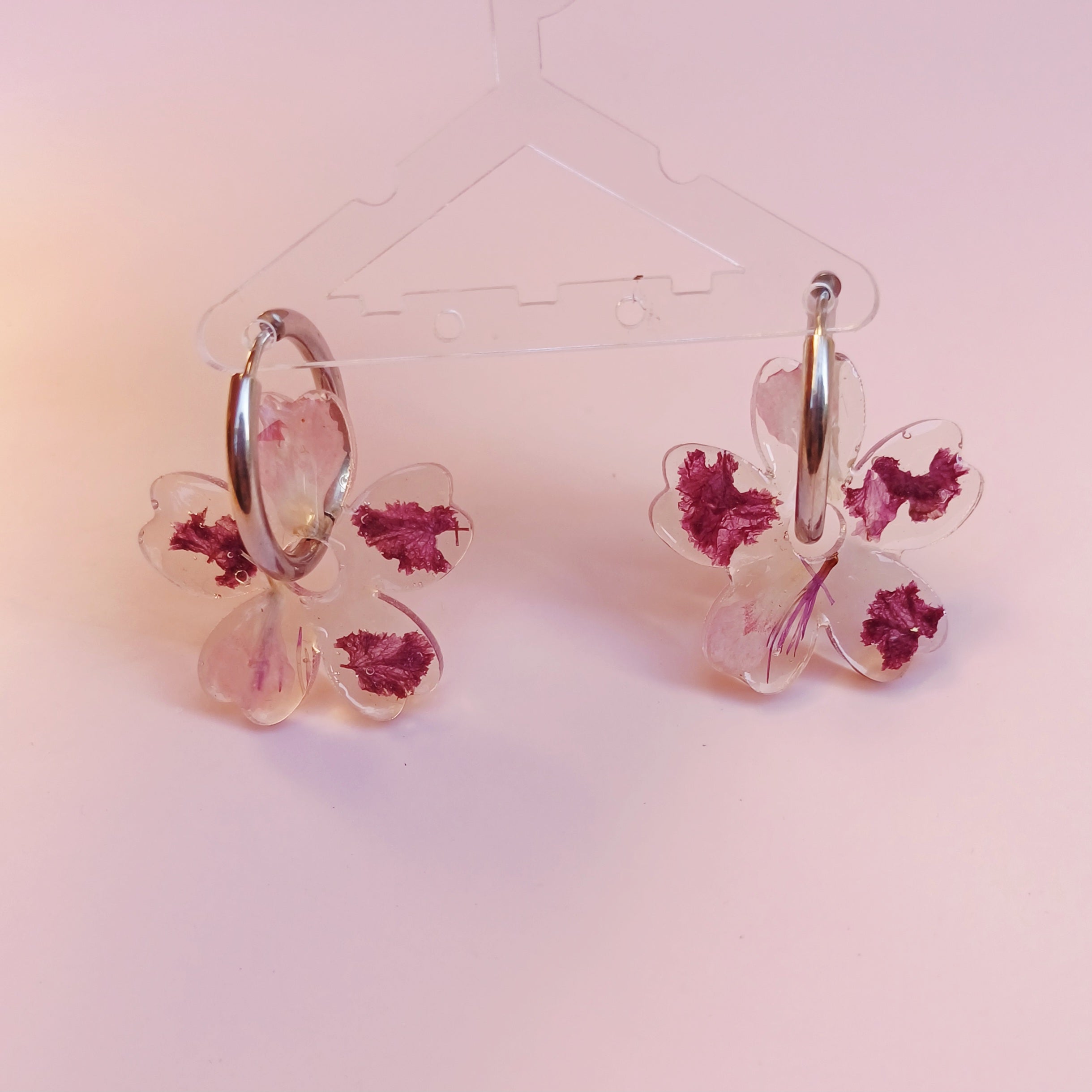 Boucles d'oreilles créoles fleur Lilas des Indes