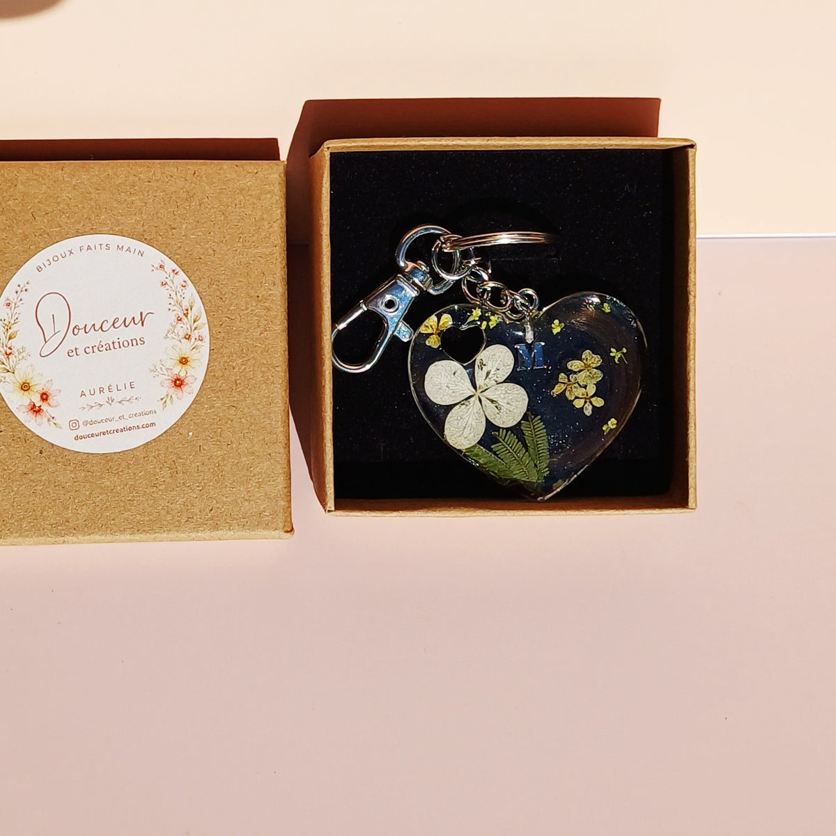 Porte-Clé Personnalisé Mèche de Cheveux, Hortensia