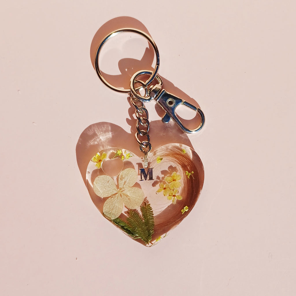 Porte-Clé Personnalisé Mèche de Cheveux, Hortensia