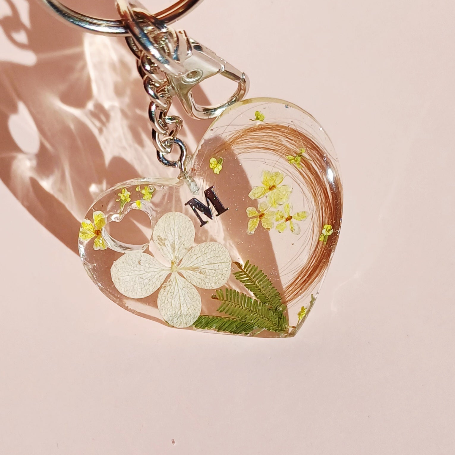 Porte-Clé Personnalisé Mèche de Cheveux, Hortensia