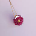 Collier Pendentif Rose Rouge Séchée – Elégance