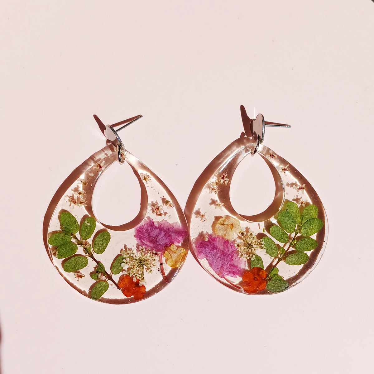 Boucles d'oreilles fleur de lantana - Lilas des indes