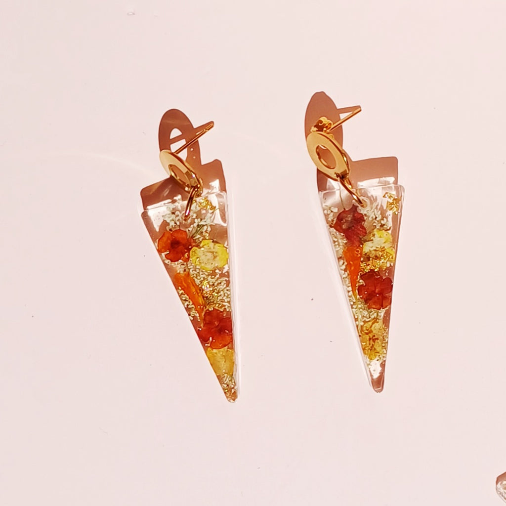 Boucles d'oreilles pendantes fleurs de lantana