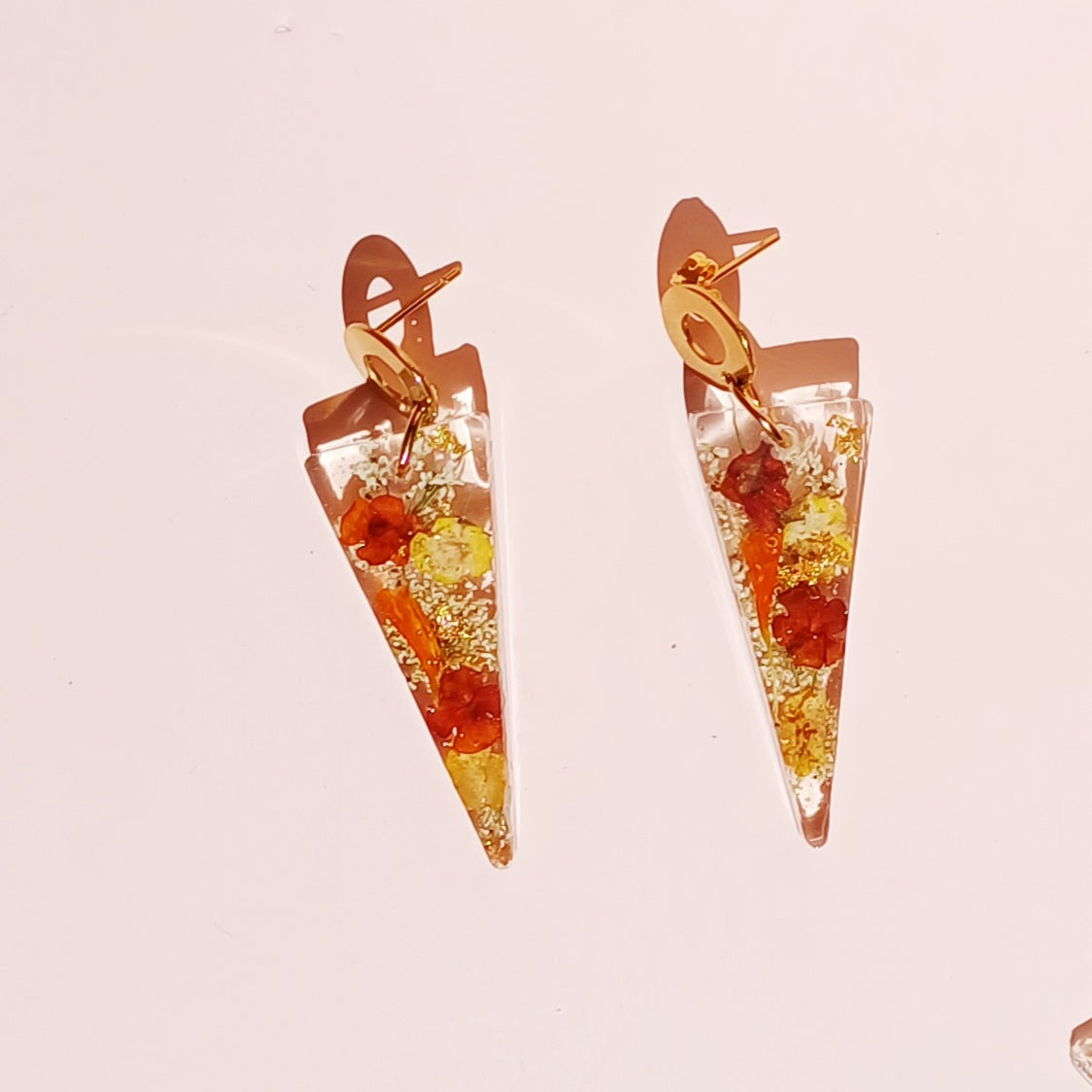 Boucles d'oreilles pendantes fleurs de lantana