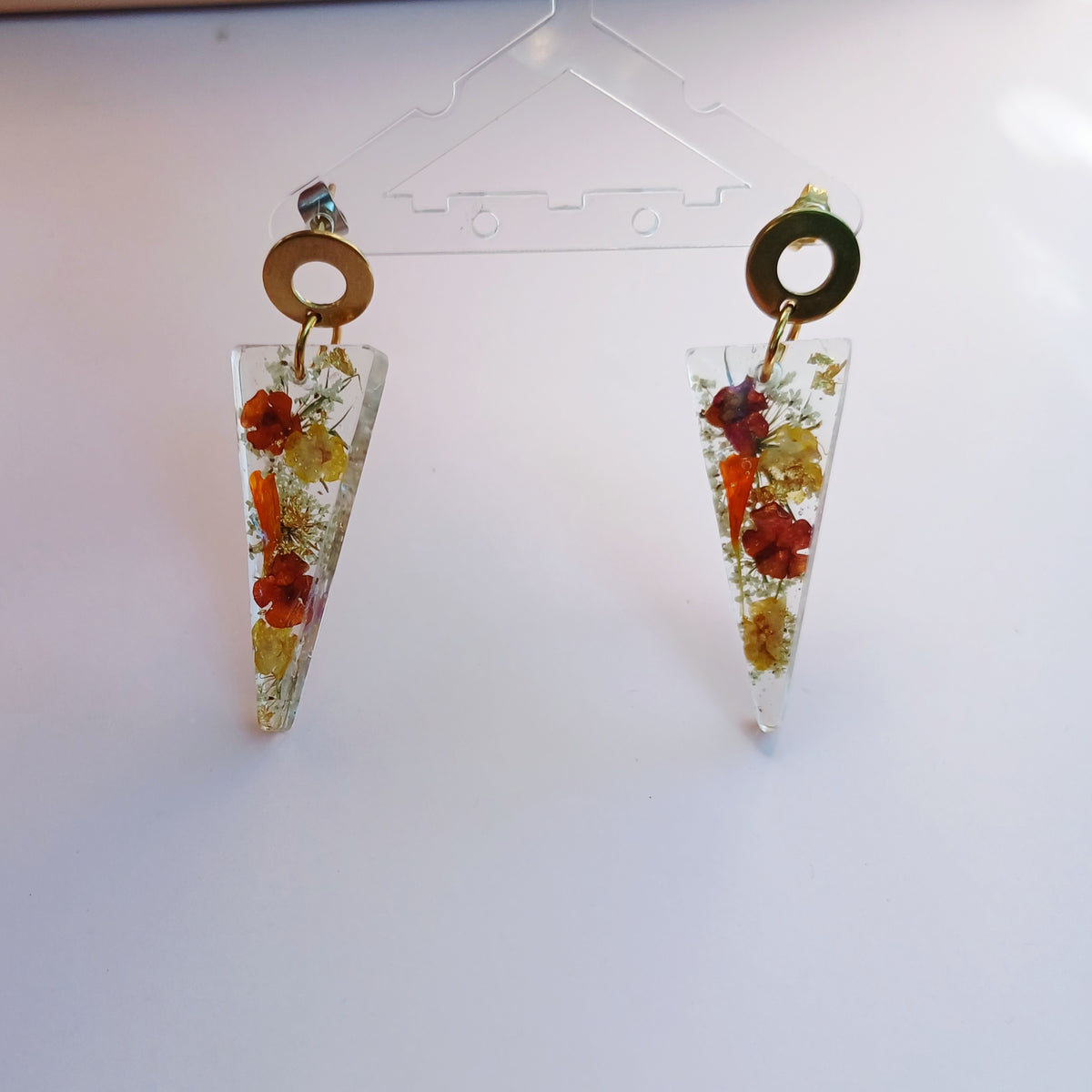 Boucles d'oreilles pendantes fleurs de lantana