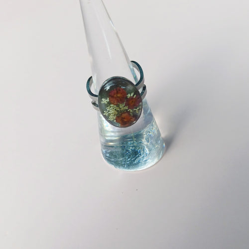 Bague ajustable automnale - Fleur de lantana