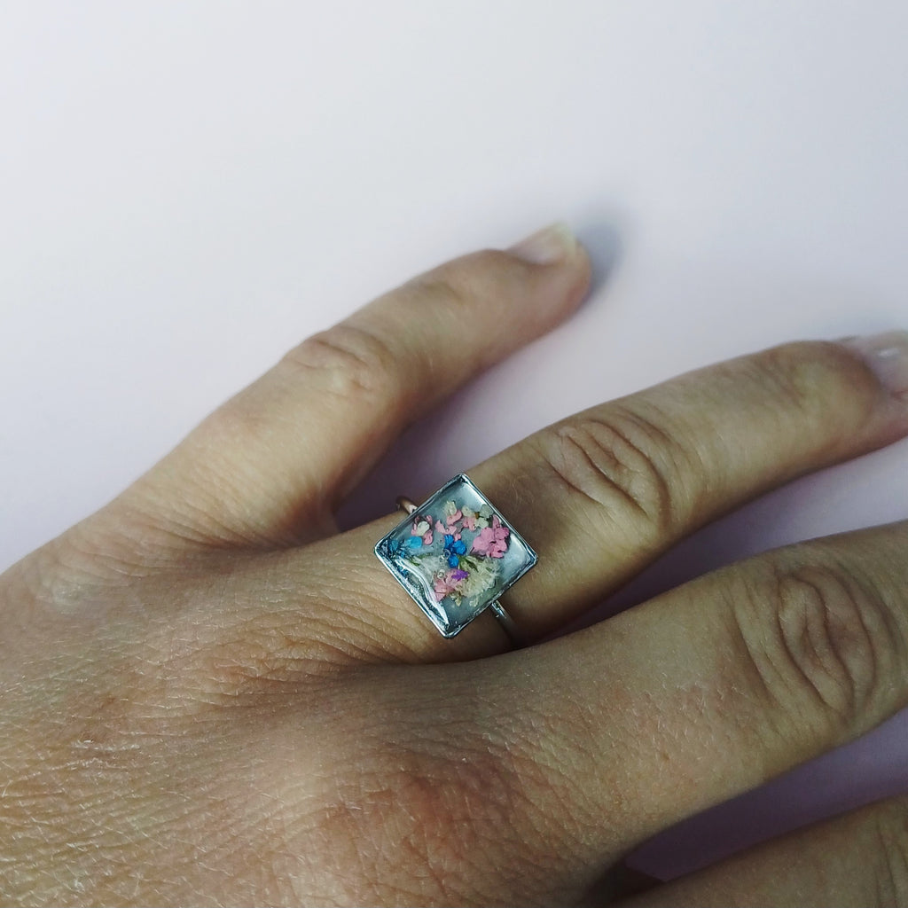 Bague Fleur rose – Ajustable