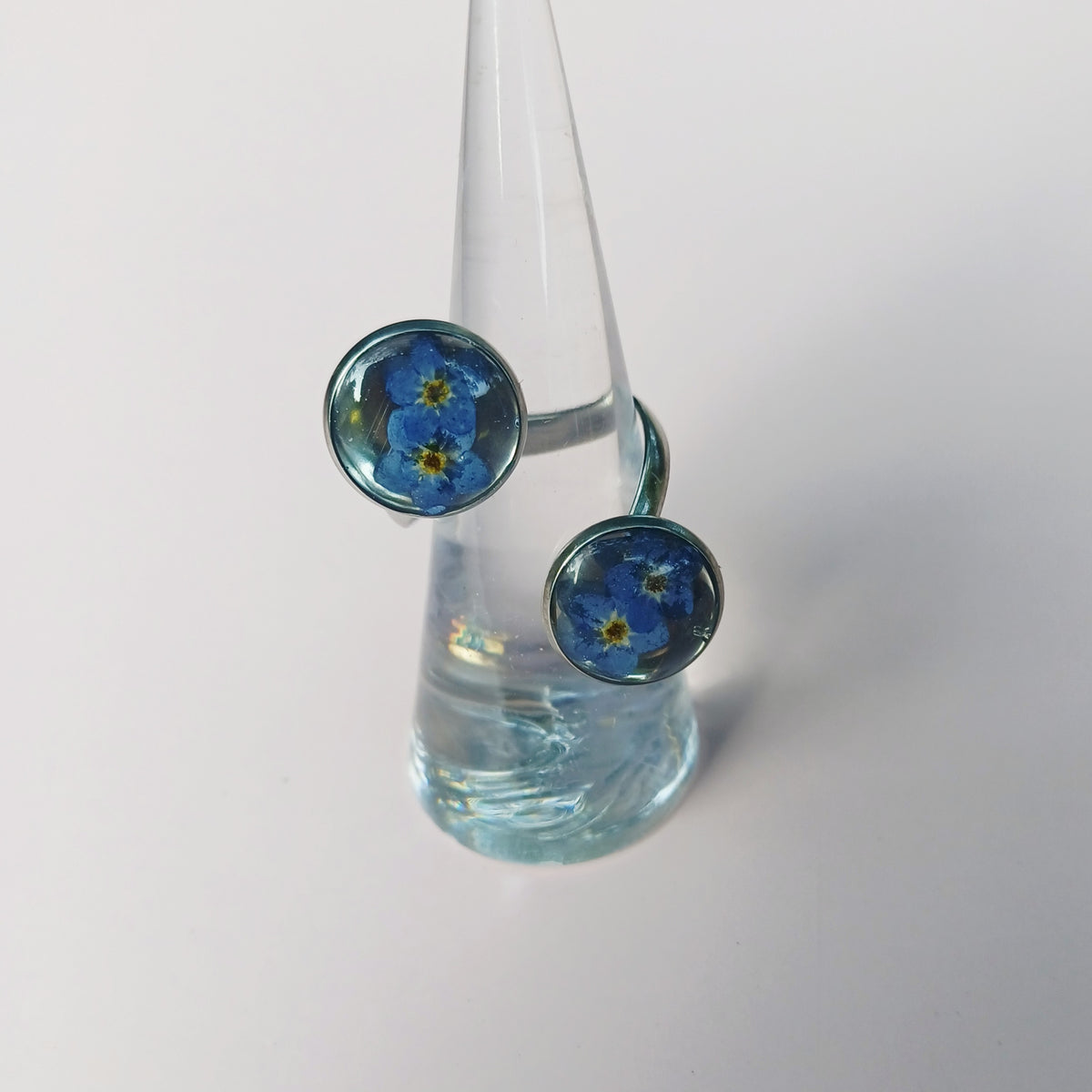 Bague Ajustable Fleur de Myosotis – Amour éternel
