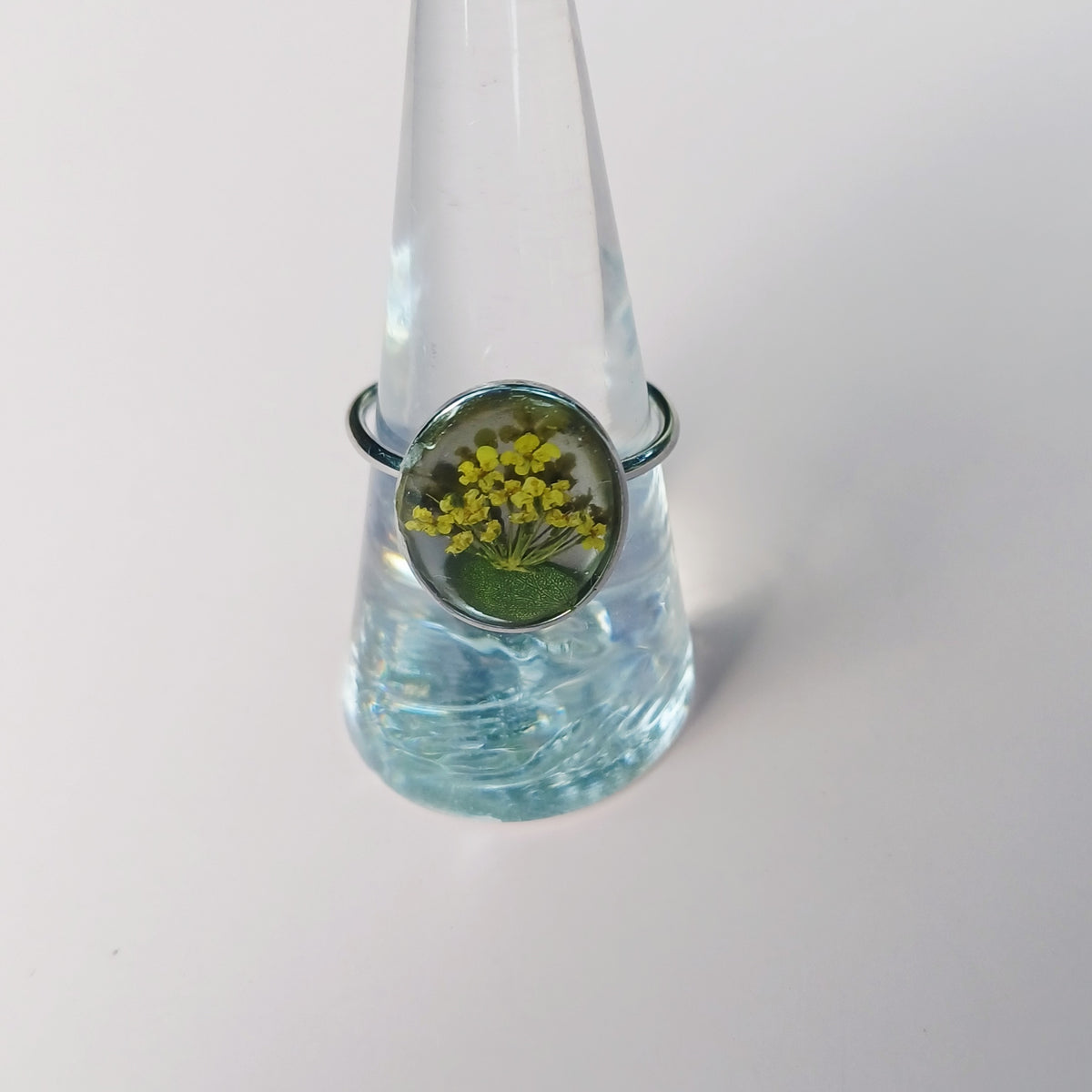 Bague ajustable fleur de carotte sauvage
