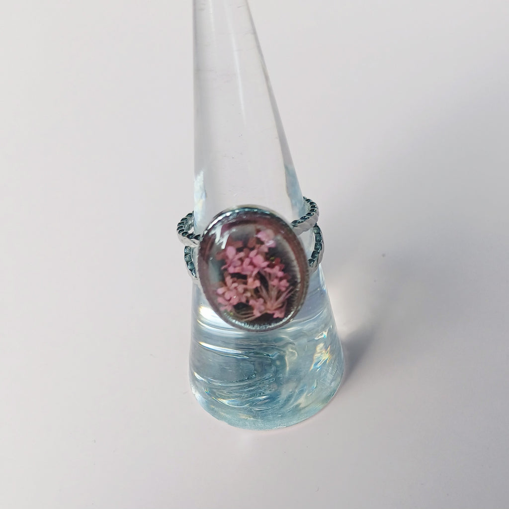 Bague ajustable fleur de carotte sauvage